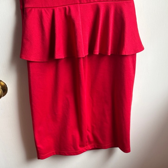 Enfocus Studio Vibrant Red Peplum Mini Dress - Picture 9 of 10
